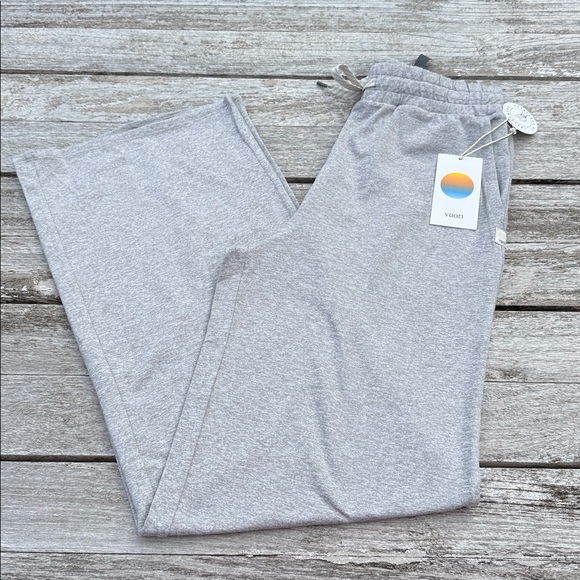 Vuori Pants - VUORI Halo Essential Wideleg Pant pale grey heather size small nwt